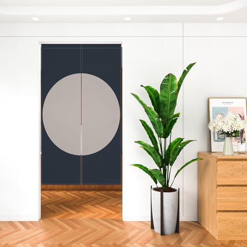 Leowefowa Double Sided Door Curtain White Round Pattern 335 x 709 Inches