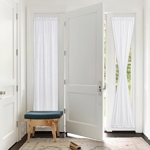 Pony Dance Door Window Curtains 80 Inch Length White Panels