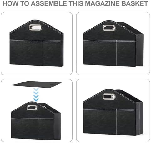 PreTidy Foldable Magazine Rack with PU Leather