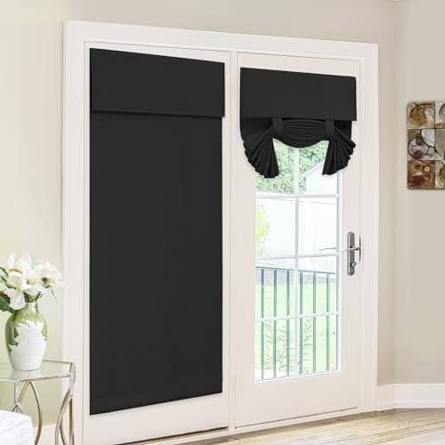 Deconovo Blackout Door Curtain Panel 26x69 Black