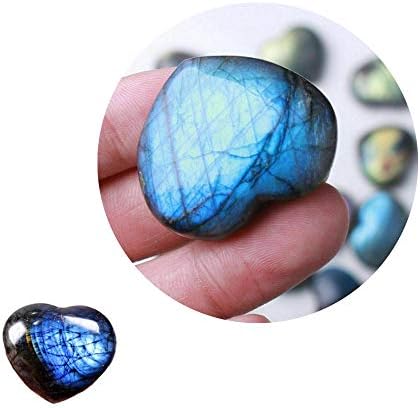 Wixine Crystal Heart Moonstone Labradorite Healing Stone for Reiki and Meditation