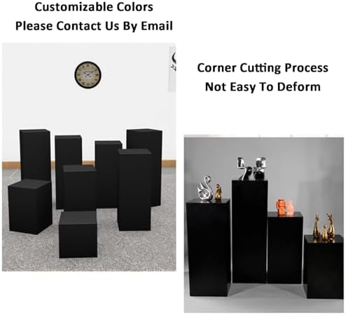 Cube Display Pedestal Stand Black 40x40cm