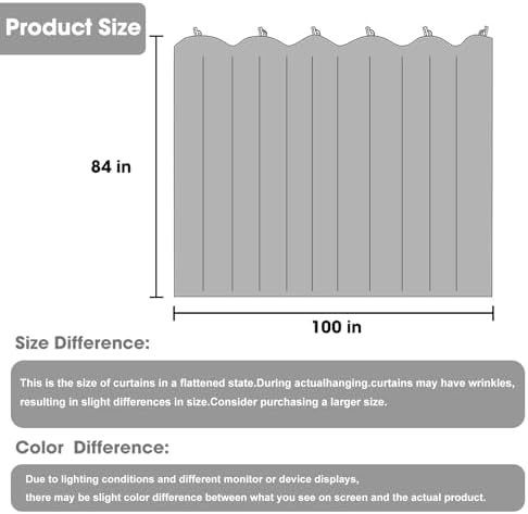 Room Divider Curtains with Hooks 1 Panel Grey 100x84 Inch