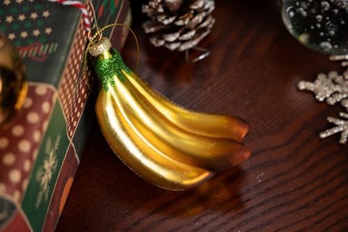 2pcs Glass Banana Christmas Tree Ornaments