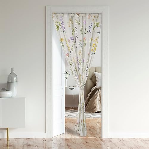 Jejeloiu Floral Door Curtain 34x80 - Privacy Panel for Room Divider