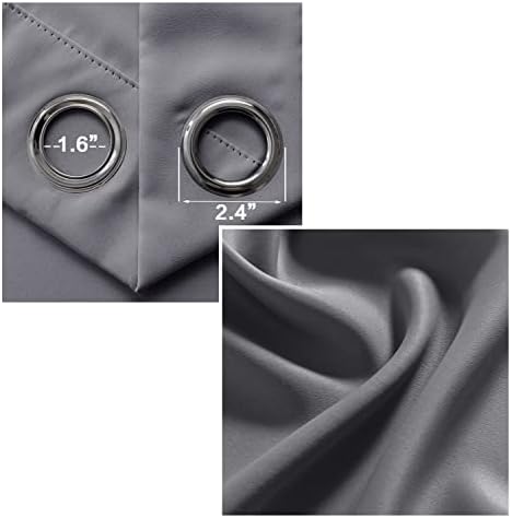 XTMYI Thermal Insulated Curtains Dark Grey 34x80 Inches