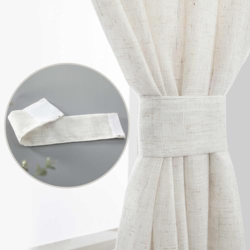KOUFALL French Door Curtain Panel 25x72 Off White Cream Beige