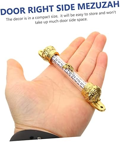 Delicate Metal Mezuzah Scroll for Home Door