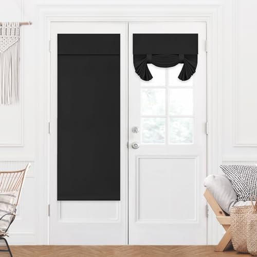 Deconovo Blackout Door Curtain Panel 26x69 Black