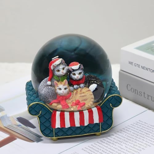 Cute Snow Globes with Cats 100MM Holiday Decor Gift