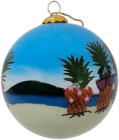 Chill Pineapple Vibes Hawaiian Christmas Ornament 1