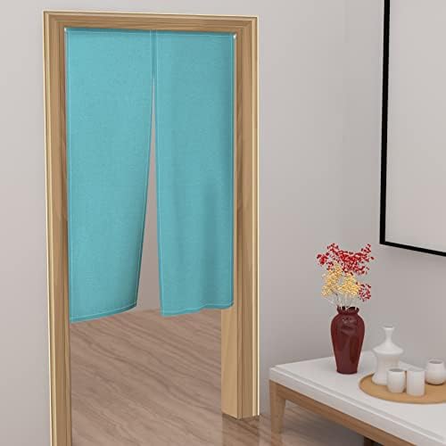 Leowefowa Solid Turquoise Blue Noren Door Curtain