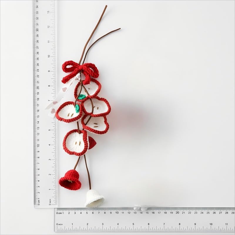 Higge Handmade Crochet Apple Slice Wind Chime Car Hanging Ornament