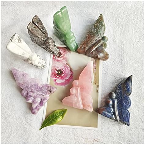 FIDEMM Rose Quartz Butterfly Healing Stone for Home Decor