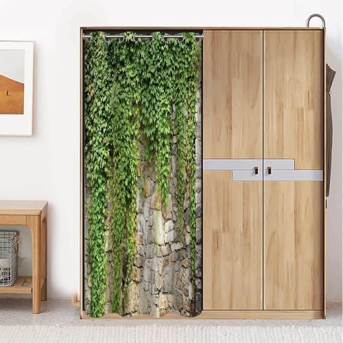Green Ivy Leaf Door Curtain 42x80 Inch 1 Panel