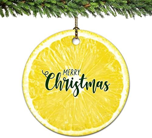LUIJORGY 3 Inch Double Sided Printed Ceramic Christmas Ornament