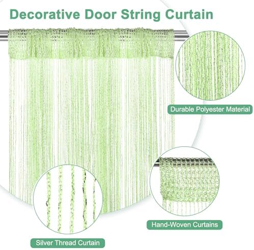 Decorative Door String Curtain with Fringe Design Fruit Green