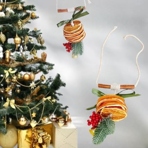 Christmas Tree Ornaments Set - Dried Orange Slices Cinnamon Sticks