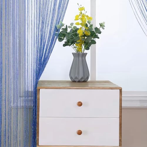 2Pcs Dark Blue String Curtains for Doorways