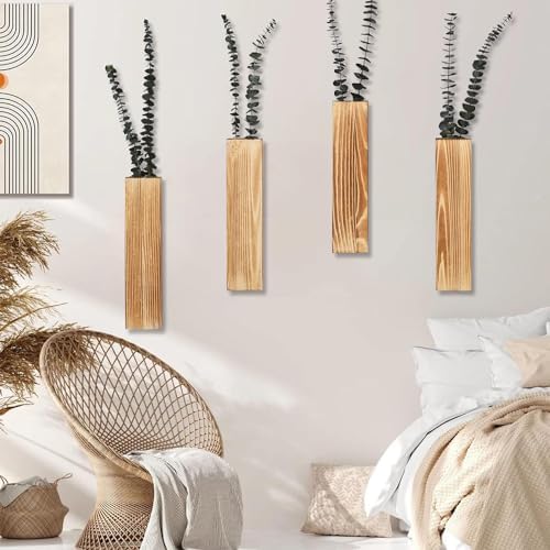 Sawoake Wooden Wall Planter Set of 4 - Modern Home Decor