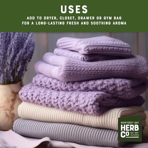 Monterey Bay Herb Co Lavender Sachets for Laundry Pack of 6