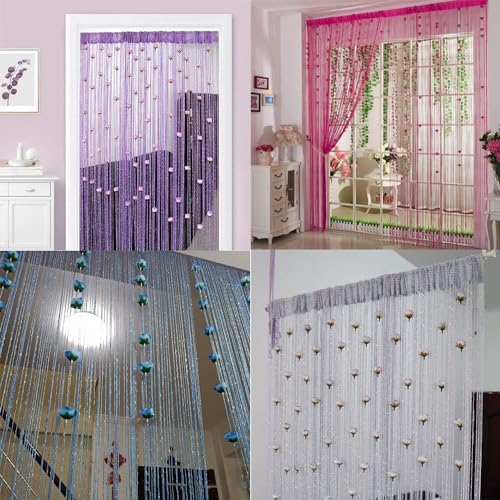 RJDJ Rose Thread Door Curtain - Blue