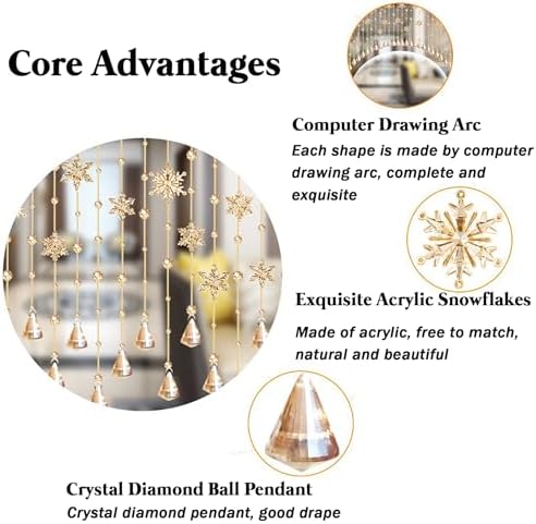 XOOFMASS Crystal Beaded Curtain Door Screen 30 String 47 Blue