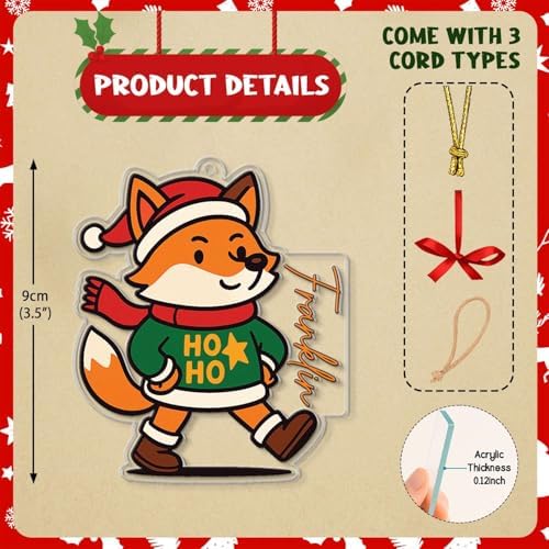 Personalized Animal Shaped Acrylic Christmas Ornament for Siblings 2025