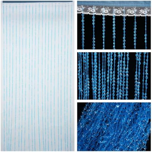 YaoYue Crystal Beaded Curtain Door Divider Decor Blue