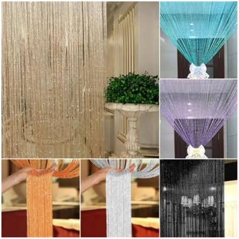 Shiny Tassel String Curtain for Door Window Decor