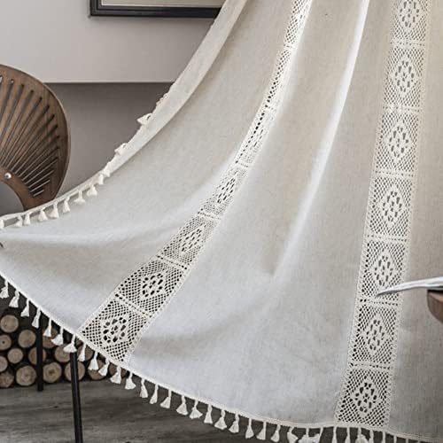 AMZALI Boho Curtains with Tassel Rod Pocket Panel