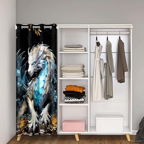 Castle Fairy 3D Western Dragon Door Curtain with Grommets
