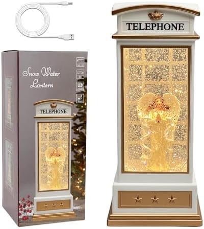 EIGHTOWN Christmas Snow Globe Angel Scene Lantern
