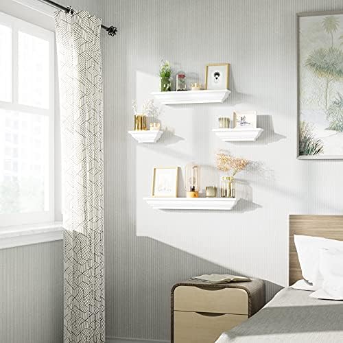 SRIWATANA White Floating Shelves Set of 4