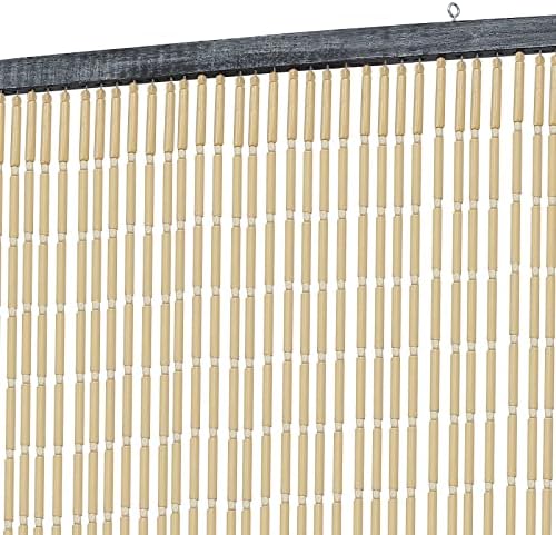Natural Wood and Bamboo Beaded Curtain for Doorway