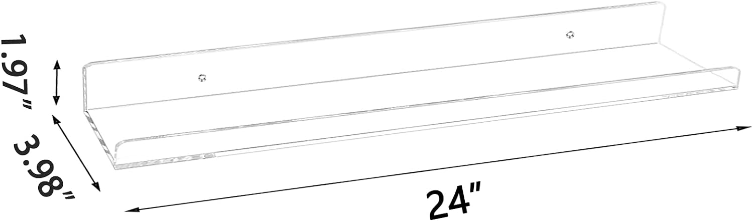Weiai Clear Acrylic Floating Shelves Set of 4 24 Inches