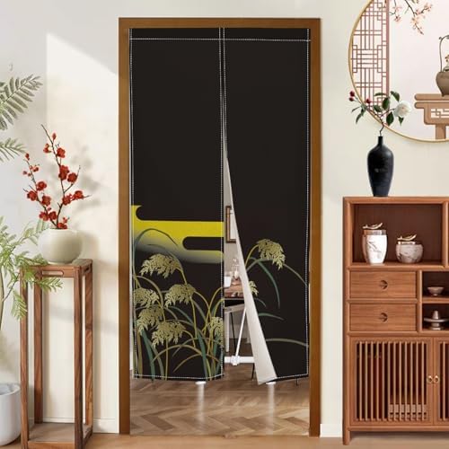 Japanese Noren Door Curtain Privacy Partition Divider Black 335x709