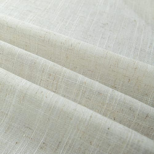 KOUFALL French Door Curtain Panel 25x72 Off White Cream Beige