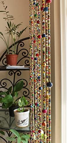 Mango Gifts Bohemian Beaded Curtain with Jingle Bells