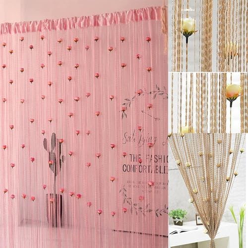 RJDJ Rose Thread Door Curtain - Blue