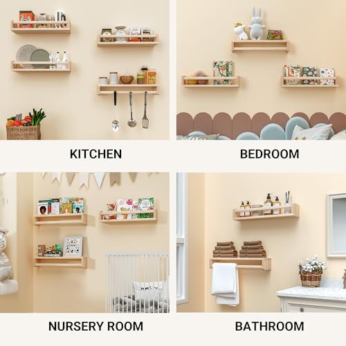 Heimlove Floating Bookshelf Set of 2 for Nursery Wall