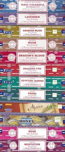 Satya Bangalore Set of 12 Incense Sticks Variety Pack