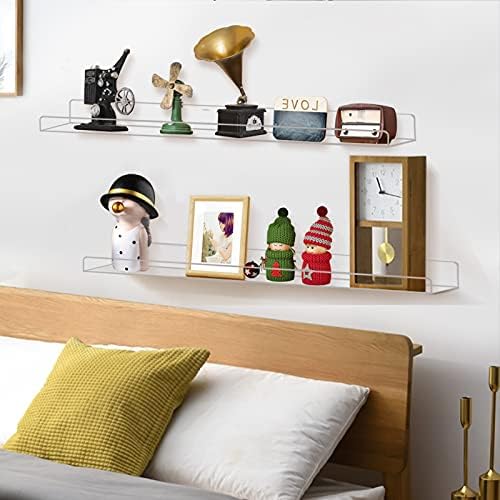 Weiai Clear Acrylic Floating Shelves Set of 4 24 Inches