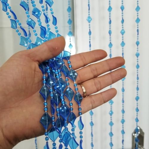 Ave Split Beaded Curtain Dark Blue 18 Strand