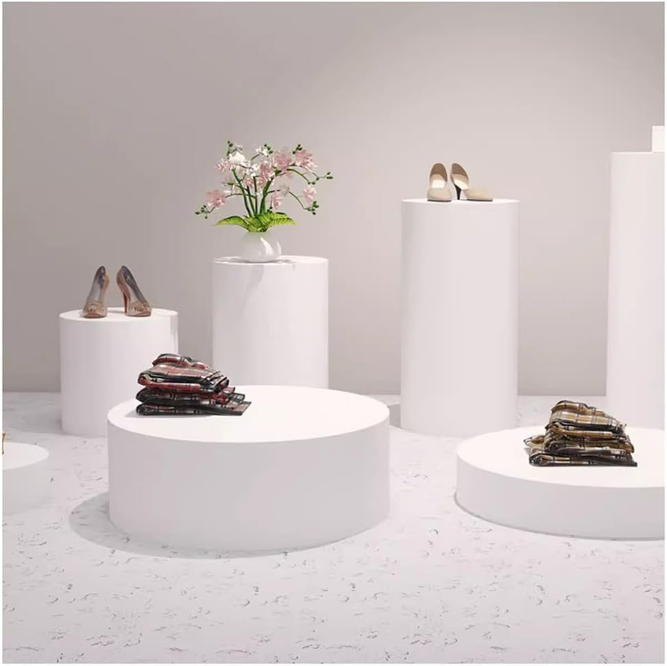 White Round Display Pedestal Stand for Home Decor