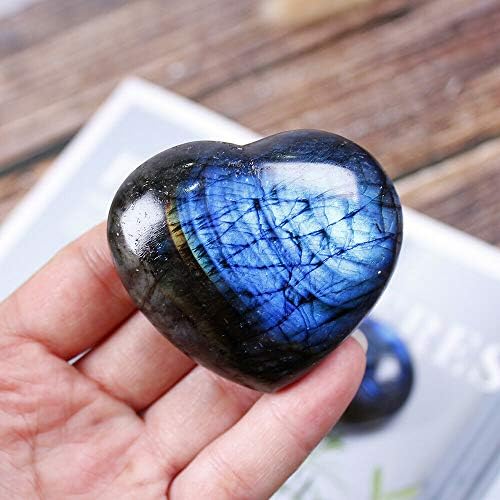 Wixine Crystal Heart Moonstone Labradorite Healing Stone for Reiki and Meditation
