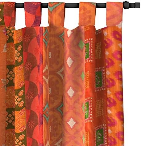 THE ART BOX Indian Silk Blend Sari Curtains 2 Panel