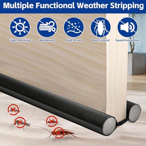 Door Wind Shield Silent Board with Insulated Sponges Black
