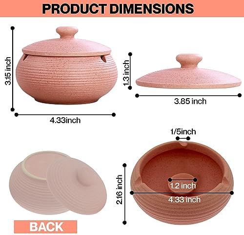 Flamingo Pink Ceramic Ashtray with Lids