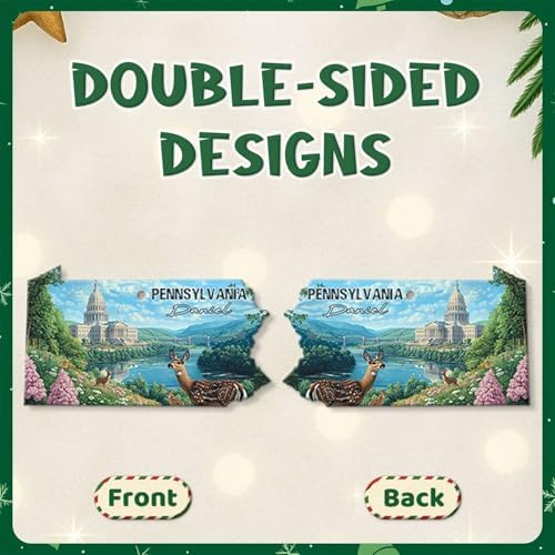 Custom Name Pennsylvania Christmas Tree Ornament